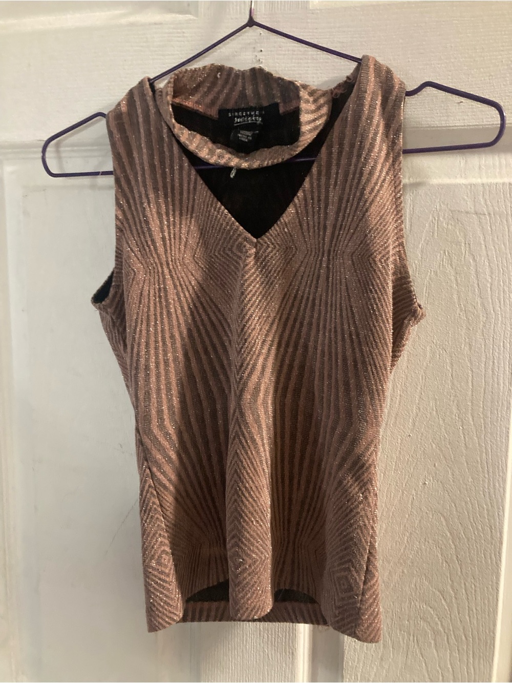 Streetwear Society Metallic Rose Gold Bodysuit (silver broded tag)